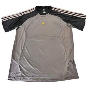 Adidas XL Climalite Activewear Mens Short Sleeve Black T-Shirt 3 Stripes